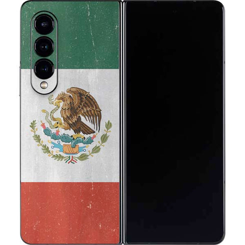 Mexico Flag Distressed Galaxy Z Fold4 5G Skin
